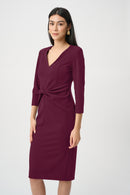 Knot Waist Sheath Dress - Elderberry