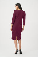 Knot Waist Sheath Dress - Elderberry