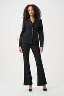 Scuba Crepe Fitted Blazer - Black