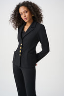 Scuba Crepe Fitted Blazer - Black