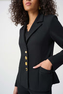 Scuba Crepe Fitted Blazer - Black