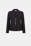 Scuba Crepe Fitted Blazer - Black