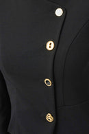 Mock Neck Sheath Dress - Black