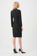 Mock Neck Sheath Dress - Black