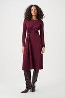 Draped Front Sheath Dress - Elderberry