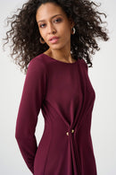 Draped Front Sheath Dress - Elderberry