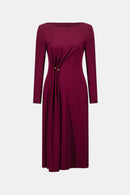 Draped Front Sheath Dress - Elderberry