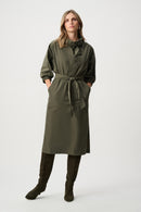 Cowl Neck Belted Dress - Avocado
