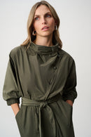 Cowl Neck Belted Dress - Avocado