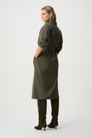 Cowl Neck Belted Dress - Avocado