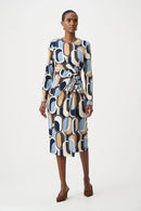 Printed Wrap Dress - Off White/multi