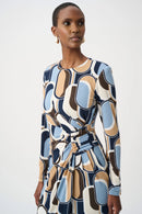 Printed Wrap Dress - Off White/multi