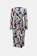 Printed Wrap Dress - Off White/multi