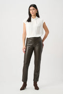 Leatherette PullOn Trouser - Mocha