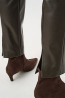 Leatherette PullOn Trouser - Mocha