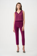 Satin Sleeveless VNeck Top - Berry Burst