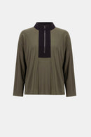 Color Block Straight Top - Avocado/black