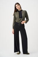 Wide Leg Pull-On Trouser - Black