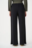 Wide Leg Pull-On Trouser - Black/avocado