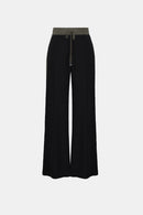 Wide Leg Pull-On Trouser - Black/avocado
