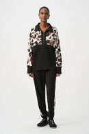 Animal Print Boxy Top - Black/multi