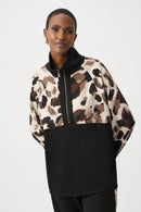 Animal Print Boxy Top - Black/multi