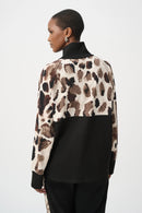 Animal Print Boxy Top - Black/multi