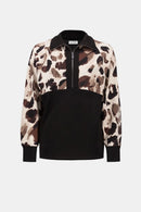 Animal Print Boxy Top - Black/multi