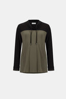 Funnel Neck Tunic - Avocado/black