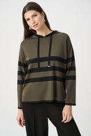 Striped Hoodie - Avocado/black