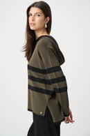 Striped Hoodie - Avocado/black