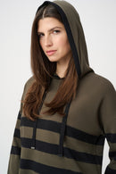 Striped Hoodie - Avocado/black