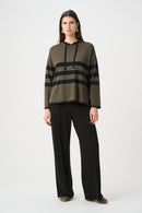 Striped Hoodie - Avocado/black