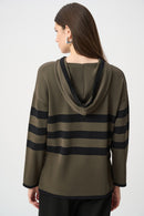 Striped Hoodie - Avocado/black