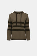 Striped Hoodie - Avocado/black