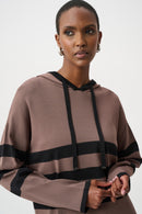 Striped Hoodie - Mink/black