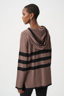 Striped Hoodie - Mink/black