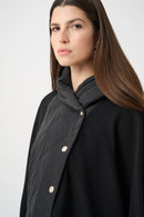 Quilted Poncho Jacket - Black