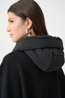Quilted Poncho Jacket - Black