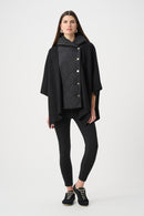 Quilted Poncho Jacket - Black