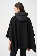 Quilted Poncho Jacket - Black