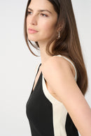 V Neck Fitted Cami - Black/birch