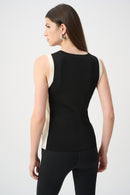 V Neck Fitted Cami - Black/birch