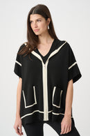 Hooded Boxy Jacket - Black/birch