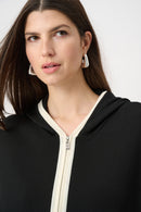 Hooded Boxy Jacket - Black/birch