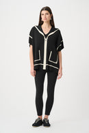 Hooded Boxy Jacket - Black/birch
