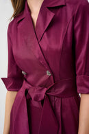 Fit and Flare Wrap Dress - Berry Burst
