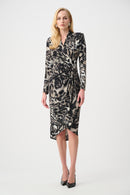 Animal Print Sheath Dress - Grey Multi