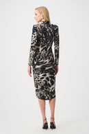 Animal Print Sheath Dress - Grey Multi