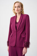 Scuba Crepe Fitted Blazer - Berry Burst